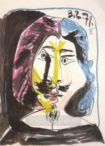 Portrait de mousquetaire 1971 Cubist Oil Paintings